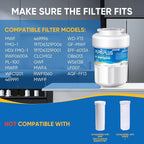 PUREPLUS Replacement for MWF®, SmartWater® MWFP, MWFA, GWF, HDX FMG-1, WFC1201, GSE25GSHECSS, RWF1060, PC75009, Kenmore® 9991 Refrigerator Water Filter, 2 Pack