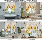 Yellow Sunflowers Swag Valances for Windows, Country Farm Butterfly Flower Light Beige Rod Pocket Kitchen Curtains Valance, Kitchen Window Curtains Swag for Cafe Living Room, 2 Panels, 36x45 inch