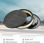 14 x 3 Inch Round Black Air Cleaner Kit Fully Finned Top with Flat Style Base Compatible with Chevy Ford GM
