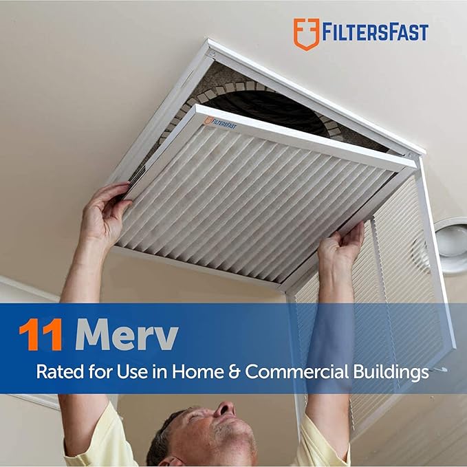 Filters Fast 16x18x1 Air Filter MERV 11, 1" AC Furnace Air Filters, Made in the USA, Actual Size: 15.75"x17.75"x0.75, 6 Pack