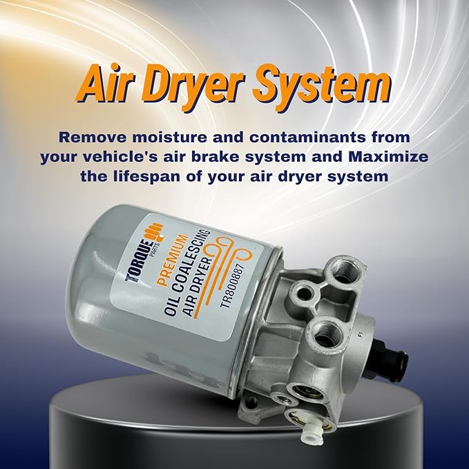 Torque 800887 AD-SP Style Air Dryer for Freightliner, Peterbilt Replaces 065691 Bendix: 800887 65691 109991 Haldex: 10991X Meritor: R95510991X (TR800887)