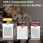 Vital 200S Smoke Remover Replacement Filter for LEVOIT Vital 200S and Vital 200S-P Air Purifier, HEPA and High-Efficiency Activated Carbon Filter, Vital 200S-RF-SR