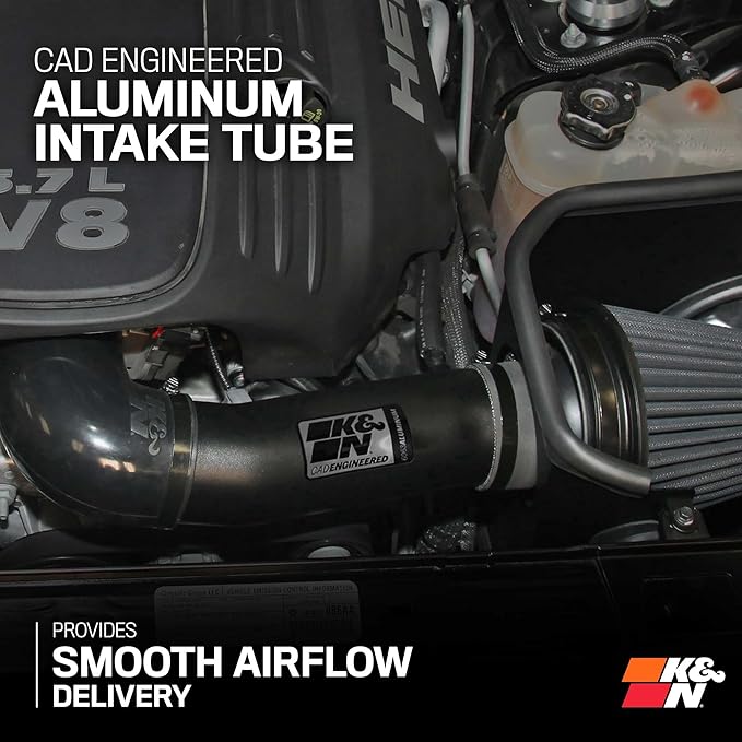 K&N Cold Air Intake System: Dry-Flow Air Filter, Increase Performance & Acceleration: Compatible with 2005-2023 CHRYSLER/DODGE, 300C, Challenger, Charger, Magnum, 71-1542
