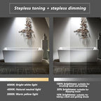 Irregular Bathroom Mirror with LED Light, Wall Mounted Mirror with Demister Pad, 3-Color Dimmable LED Light, for Wall, Living Room, Bedroom, Vanity, Entryway(50cm/19.7in)