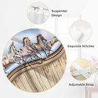 Western Horse Kitchen Curtains 36 Inch Length, Small Window Curtains Tab Top, Farmhouse Wooden Grain Vintage Cowboy Barn Door Light Filtering Short Window Treatments Tier Drapes 27.5"x36" 2 Panel