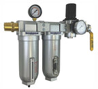 1/2" NPT Industrial (3-Stage) Oil, Moisture Vapor Removing Coalescing Filter and in Line Desiccant Air Dryer and Air Pressure Regulator for Compressed Air Lines