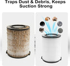 VF4000 Filter Replacement for Rid gid Shop Vac Filters 5-20 Gallon Rid gid Vacuum Filter 6-9 Gallon Husky Vacuum, with 2 Foam Sleeve 2 Filter