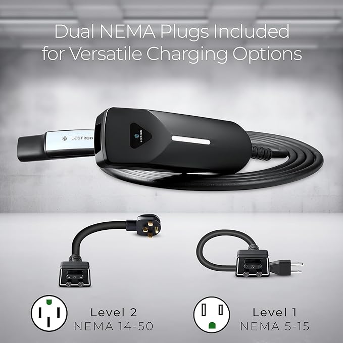 Lectron Bundle - Level 1/2 (12A & 40A) Tesla NACS Portable EV Charger Compatible with All NACS Electric Vehicles & Cabin Air Filter Replacement