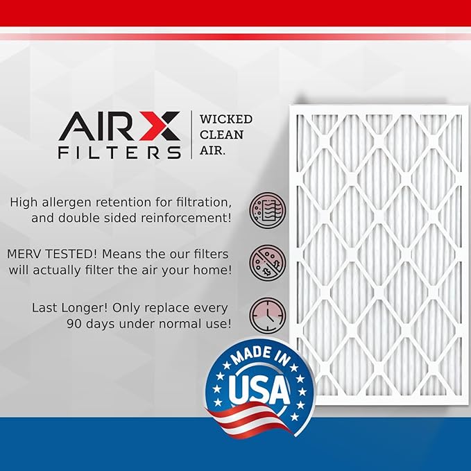 AIRX FILTERS WICKED CLEAN AIR. 28x30x2 Air Filter MERV 13 Electrostatic Pleated Air Conditioner Filter 6 Pack HVAC AC Furnace Filters