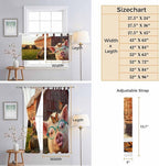 Farm Pig Bedroom Curtains 72 Inch Length, Window Curtains Tab Top, Farmhouse Barn Funny Animals Butterfly Light Filtering Window Treatments Drapes 52"x72" 2 Panel