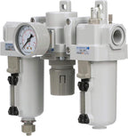 PneumaticPlus SAU400-N06G-MEP Compressed Air Filter Regulator Lubricator Combo 3/4" NPT - Metal Bowl, Manual Drain, Bracket, Gauge
