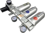 3/4" NPT SUPER DUTY Industrial Grade 4 Stages Filter Coalescing Desiccant Dryer Regulator System For Compressed Air Lines, Metal Bowls, Great For Paint Spray And Plasma Cutter (MANUAL DRAIN)