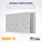 BNX TruFilter 20x24x2 Air Filter MERV 11 (4-Pack) - MADE IN USA - Allergen Defense Electrostatic Pleated Air Conditioner HVAC AC Furnace Filters for Allergies, Dust, Pet, Smoke, Allergy MPR 1200 FPR 7