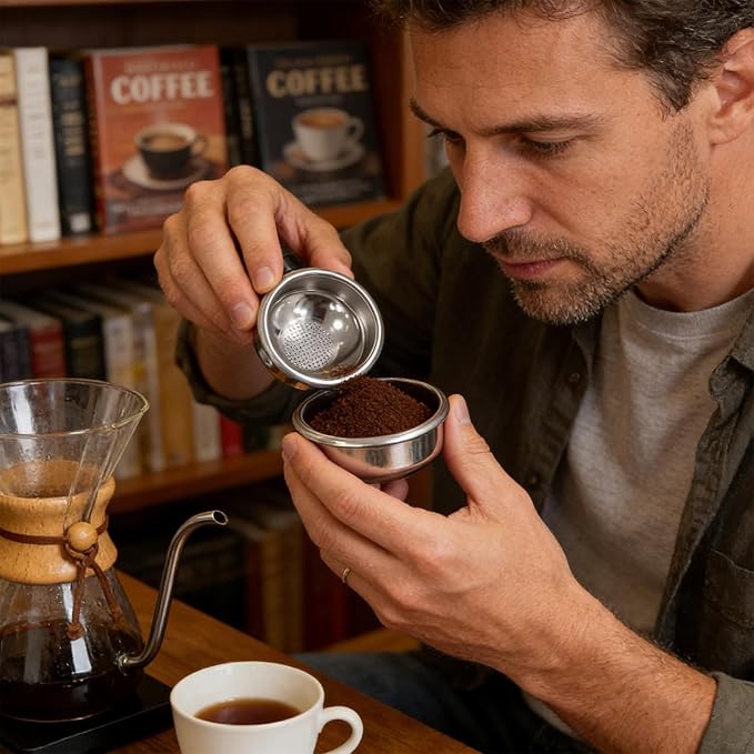 58mm Portafilter Basket, Even Extraction Design, 304 Stainless Steel, Coffee Shot Puck, Espresso Brewing Tool, Portable, for Enthusiasts, Hobbyists, and Coffee Shop Owners