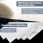 MERV 8 Air Vent Filters Kit 20x100 Inch|Cut to Fit (60+ Filters) Filter Material,High-Grade Electrostatic Filter Media with 48 Hooks for Home Floor, Ceiling, HVAC Furnace Vents & Grilles