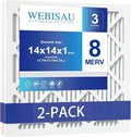 14x14x1 Air Filter MERV 8 MPR 600 2Pack Pleated HVAC AC Furnace Air Filters,Air Conditioner Filters(Exact size: 13 3/4"x13 3/4"x3/4")