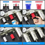 TAILONZ PNEUMATIC 0-240 PSI 1/2 Inch NPT Industrial Grade 4-Stage Air Drying System, Particulate Filter, Dual Desiccant Dryer, 5 Micron & 0.01 Micron Filtration (Auto Drain)