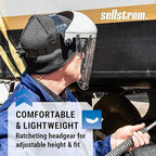 Sellstrom Advantage Face Shield - Lightweight Mask with Crown & Ratchet Headgear, for Work, Grinding, Cutting - ANSI Z87.1 - Clear Uncoated Polycarbonate Window