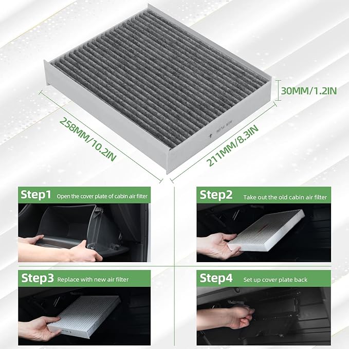 FL3Z19N619A (CF12150) Premium Cabin Air Filter With Activated Carbon Compatible with Ford F-150 F-250 F-350 F-450 F-550 SUPER DUTY 2015-2024