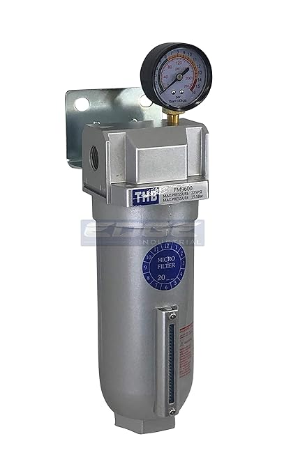 HEAVY DUTY INDUSTRIAL GRADE COALESCING FILTER WITH 0.01u MICRON ELEMENT, 11oz METAL BOWL, REMOVES 99.98% MOISTURE, VAPOR AND OIL FROM COMPRESSED AIR LINES, MANUAL DRAIN (1" NPT, 11oz BOWL)