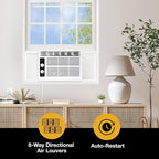Whirlpool 5,000 BTU 115V Window Air Conditioner & Dehumidifier with Mechanical Controls, Window AC Unit for Apartment, Dorm Room, & Small Rooms up to 150 Square Feet in White