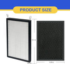 3 Pack True HEPA/Carbon Filters Replacement Compatible with NUWAVE OxyPure Large Area Smart Air Cleaner Purifier Models 47001, 47002, 47003, 47004, 47005, and 47006., Activated Carbon + HEPA Combo