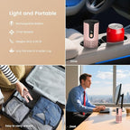 Portable Car Air Purifier-True HEPA Mini Air Purifier with LCD Display,15dB Quiet,USB-C Charging,Filters Smoke/Dust/Pet Dander in Car/Office/Desk/Travel（Pink）