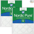 Nordic Pure 14x25x1 (Actual Size: 13 1/2 x 24 1/2 x 3/4) Poly Green MERV 6 AC Furnace Air Filters – Reduces Dust, Pollen, Pet Dander & Allergens – 2-Pack