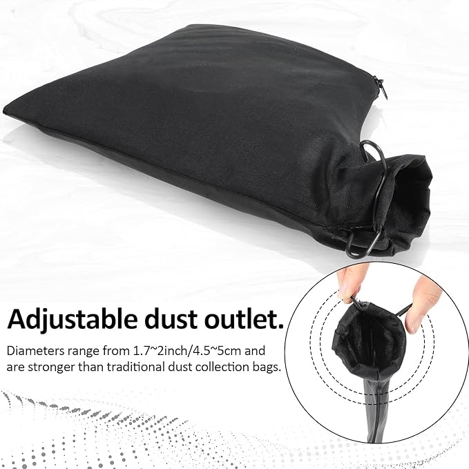 2 PCS Miter Saw Dust Collection Bags, Ymapinc Dust Collector Bags with Zipper and Wired, Adjustable Stand Table Saw Accessories for 225 Model Belt Sander Edge Planer Diagonal Saw