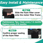 5 Pack VFF21 Foam Filters Fit for Vacmaster 2.5-5 Gallon Wet/Dry Vacs & Armor All 2.5 Gallon Vacs AA255, AA256, VOM205P 0901, 4 Gallon Vac VO408S 0901 - Replacement Filters