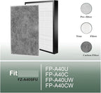 FZ-A40SFU Replacement And Deodorizing Filter For Model FPA40CW FP-A40CW FPA40UW FP-A40UW FPA40C FPA40U, Compatible For Sharp, Air Purifier