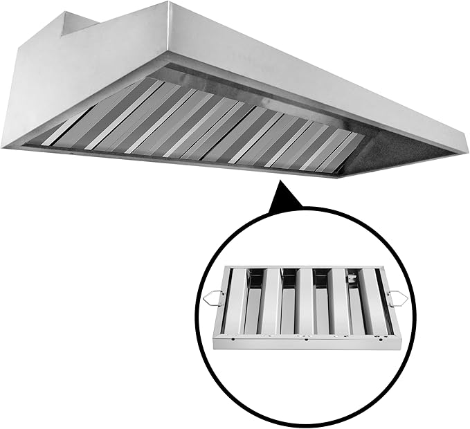 New Star Foodservice 54361 Stainless Steel Hood Filter, 20" W x 16" H, Set of 6