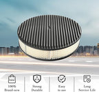 14 x 3 Inch Round Black Air Cleaner Kit Fully Finned Top with Flat Style Base Compatible with Chevy Ford GM