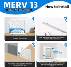 (6 Pack) 24x30x1 Air Filter, MPR 1900 & FPR 10, MERV 13 Pleated Air Filter (Actual Size:23 3/4x29 3/4x3/4 inch)