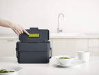 Joseph Joseph Compo Mountable Food Waste Caddy, Easy-Fill with Adjustable Air Vent Compost Bin, 4 Liters/1 Gallon, Graphite