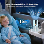 Mini Car Air Purifier-Cordless True HEPA Portable Small Air Purifier, LCD Display&15dB Quiet,Filters 99.97% of Smoke/Dust/Pet Odors,for Cars/Office/Travel (Light Green）
