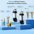 iSpring WSP-200SL Reusable Whole House Spin Down Sediment Water Filter, Siliphos Helps Prevent Scale and Corrosion, 1" MNPT + 3/4" FNPT, 200 Micron
