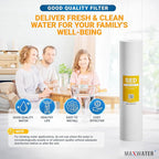 Max Water 1 Micron 20 x 4.5 Sediment Filter - Whole House BB Water Filtration System Replacement Cartridge Compatible with DGD-5005-20, FP25B, SDC-45-2005 (1 Pack)