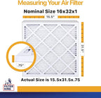 Filter King 16x32x1 Air Filter | 12-PACK | MERV 13 HVAC Pleated A/C Furnace Filters | MADE IN USA | Actual Size: 15.5 x 31.5 x .75"