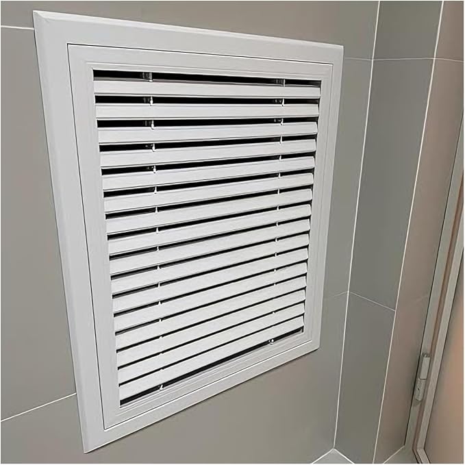 23.6x23.6 Return Air Filter Grille Vent Cover Removable, Louvered Access Panel for Drywall, Decorative Aluminum Air Vent Covers with Pre-Filter for Home Ceiling(250x250 mm/9.8x9.8 in)
