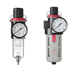Compressed Air Pressure Filter Regulator Airtac BFR4000 1/2'' NPT 0-140 PSI Combo Piggybac Adjustable,Bracket,Gauge Semi-Auto Drain
