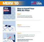BNX TruFilter 20x25x1 MERV 10 (2-Pack) AC Furnace Air Filter - MADE IN USA - Pleated Air Conditioner HVAC AC Furnace Filters - Removes Odor, Mold, Bacteria, Smoke