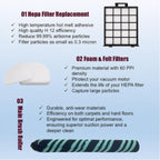 AZ4002 filter Compatible with shark detect pro/Shark Power Detect Upright Vacuum AZ4000 AZ4002 AZ4000C-2HEPA+4Foam&Felt Filters+1Cleaning Brush+4Odor Neutralizer Cartridge+1Main Brush (12pcs) (12 pcs)