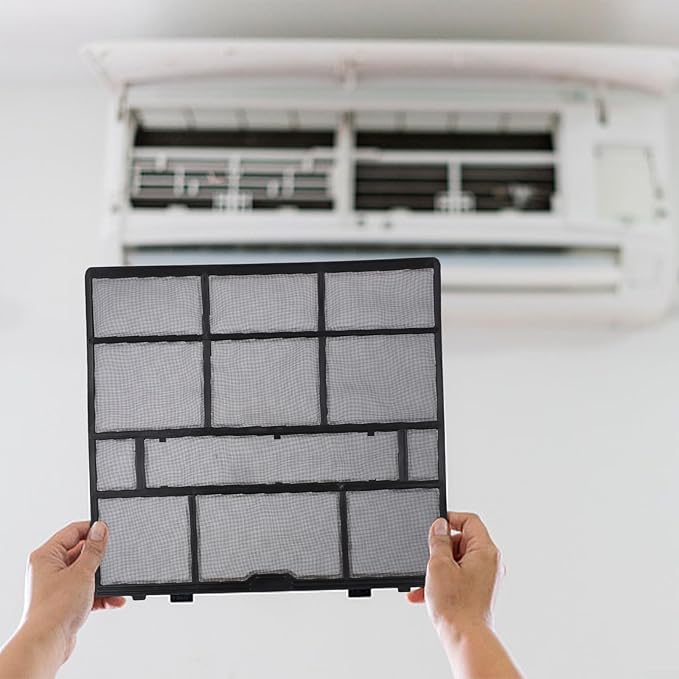Air Conditioner Dust Filter Screen for Indoor Unit, Plastic Mesh AC Accessory, Hanging Design for Central Cooling Systems, Protects Air Outlet from Dust Buildup(29.2X29.2cm)