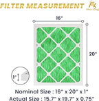 MervKing 16x20x1 Air Filter Actual Size: 15.7" x 19.7" x 0.75" MERV 13 MPR 1500-1900 | MADE IN USA | 4-Pack | Pleated HVAC AC Furnace Replacement