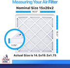 Filter King 15x20x2 Air Filter | 5-PACK | MERV 8 HVAC Pleated A/C Furnace Filters | MADE IN USA | Actual Size: 14.5 x 19.5 x 1.75"