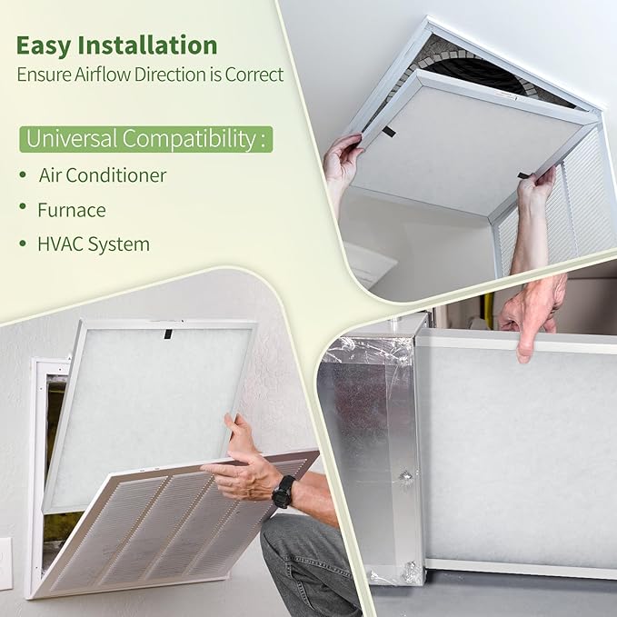 24x30x1 Reusable Air Filter MERV 8 Washable Furnace & AC Filter with 2 Extra Media Pads, Aluminum Electrostatic Air Filters for Home, Fits HVAC System, Air Conditioner, Air Handler