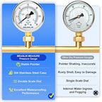 MEANLIN MEASURE 0~30Psi Dry Low Pressure Gauge Stainless Steel 1/8" NPT 2" FACE DIAL Waterproof for Pool Sand Filter Water Oil Air Pressure Test Lower Mount, with 1/4" NPT and 3/8" NPT Hex Bushing