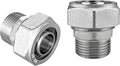 Jingzan Straight Air Piping Fitting, 3/4"Piping x 3/4"Male NPT Adapter, Brass-Nickel Plated Fittings for Garage Shop Compressed Air Line Piping System (2 PACK)