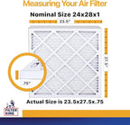Filter King 24x28x1 Air Filter | 6-PACK | MERV 13 HVAC Pleated A/C Furnace Filters | MADE IN USA | Actual Size: 23.5 x 27.5 x .75"